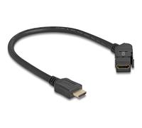 Delock HDMI Einbaubuchse 45° gewinkelt zu Stecker con Kabel 8K 60 Hz 67157