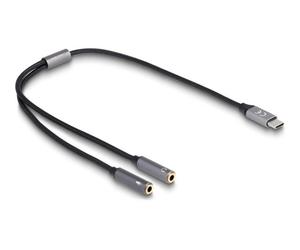 Delock Headset Adapter USB Type-C Stecker DAC 24 Bit 96 kHz Hi-Res zu 66616