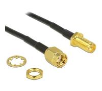 DELOCK HF Adapter RP-SMA -> RP-SMA zum Einbau 200m NUOVO