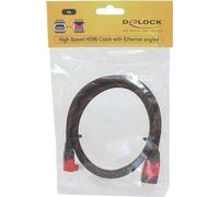 DeLock High Speed HDMI mit Ethernet gewinkelt A-A - Video-/Audio-/Netzwerkkabel - HDMI - 28 AWG HDMI 19-polig (M) HDMI 19-polig
