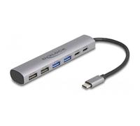 DELOCK 64232 - Hub USB 3.0 a 6 porte, da USB-C a 2x A, 2x C, 2x 2.0 A, 15 cm