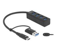 DELOCK 63828 - Hub USB 3.0, 4 porte, da USB-C a 4 USB-A + C, su adattatore A