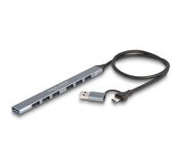 DeLock Hub USB Slim 64273 – 7 porte Type-C o Type-A USB 3.2 Gen 1 5000 Mbit/s Desktop Grigio