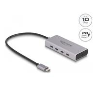 DeLOCK - DeLOCK Hub USB 10 Gbps USB Type-C con 4 x USB Type-C femmina + 1 x USB Type-C PD 85 Watt con cavo di collegamento da 30 cm - SPEDIZIONE GRATUITA