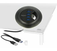 Delock Hub USB 3.0 4 porte In-Desk Diametro 6 e 8 cm