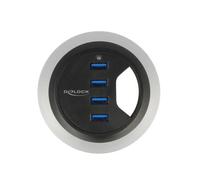 Delock Hub USB 3.2 4 porte In-Desk Diametro 6 e 8 cm
