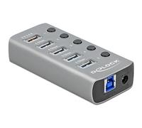 DELOCK 63262 - USB 3.0 Hub, 4 port, USB-B to 4 x USB-A + 1 x power