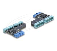 Delock Hub USB 5 Gbps 20 pin femmina a 2 porte USB 5 Gbps 20 pin
