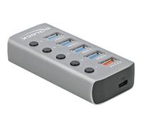 DELOCK 63263 - Hub USB 3.0, 4 porte, da USB-B a 4 USB-A + 1 PD, 1 corrente