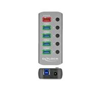 DELOCK 63262 - USB 3.0 Hub, 4 port, USB-B to 4 x USB-A + 1 x power