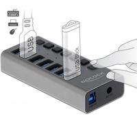 DeLOCK 63669 hub di interfaccia USB 3.2 Gen 1 (3.1 Gen 1) Type-B 5000 Mbit/s Grigio