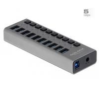 DELOCK 63670 - Hub SuperSpeed USB esterno con 10 porte + Switch