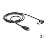 Delock Kabel Easy-USB 2.0 Type-A Plug a USB 2.0 Tipo Micro-B Connettore angolato a sinistra 2M NEW