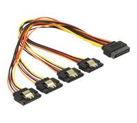 DeLOCK 60157 cavo SATA 0,3 m SATA a 15 pin 4 x SATA 15 pin Multicolore (Delock - forl?ngerkabel til str?m - SA) NEW