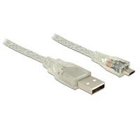 Delock Kabel USB 2.0 A St> Micro B transparent Cavo Digitale/dati 5 m 83903