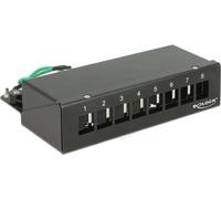 Delock Keystone Desktop Patch Panel 8 porte nero NEW