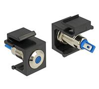 DELOCK Keystone LED blu 6 V piatto nero