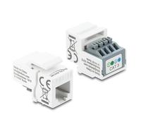 DeLOCK Keystone - Modulo RJ11 da femmina a morsettiera a 4 pin, colore: Bianco