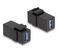 Delock Keystone Modulo USB 3.0 A Femmina a USB 3.0 A Femmina Nero