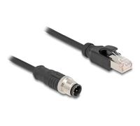 Delock M12 Kabel D-kodiert St. zu RJ45 PVC Cavo Rete CAT 5e FTP 1 m 4-pole 80850