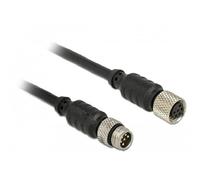 DELOCK M8 - Cavo per sensore/attuatore, M8, 6 pin maschio a 6 pin, impermeabile, 2 m