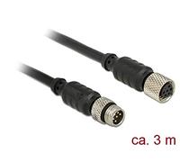 DELOCK M8 - Cavo per sensore/attuatore, M8, 6 pin maschio a 6 pin, impermeabile, 3 m