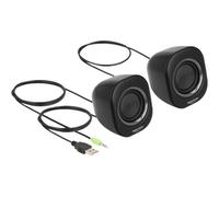 Delock Mini altoparlante stereo per PC con jack stereo da 3,5 mm 27002