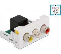 Delock Modulo Easy 45 3 x jack RCA a jack RJ45 22,5 x 45 mm NEW