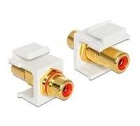 Delock Modulo Keystone Jack RCA Jack RCA placcato in oro rosso/bianco NEW