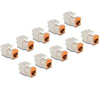 Delock Modulo Keystone presa RJ45 su LSA Cat.6A arancione senza attrezzi set da 10 pezzi
