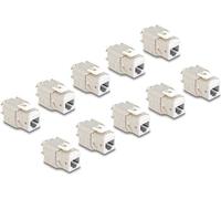 Delock Modulo Keystone presa RJ45 su LSA Cat.6A set bianco senza attrezzi da 10 pezzi