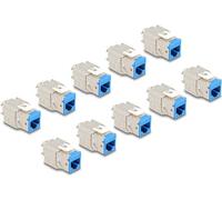 Delock Modulo Keystone presa RJ45 su LSA Cat.6A set blu senza attrezzi da 10 pezzi