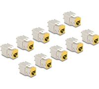 Delock Modulo Keystone presa RJ45 su LSA Cat.6A set giallo senza attrezzi da 10 pezzi