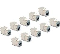 Delock Modulo Keystone presa RJ45 su LSA Cat.6A set grigio senza attrezzi da 10 pezzi