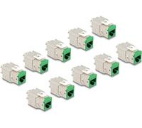 Delock Modulo Keystone presa RJ45 su LSA Cat.6A verde senza attrezzi set da 10 pezzi