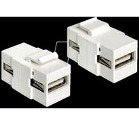 Delock Modulo Keystone USB 2.0 A femmina USB 2.0 A femmina bianco