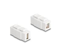 Delock Modulo Keystone USB 2.0 Tipo-A a Tipo-B, bidirezionale, bianco
