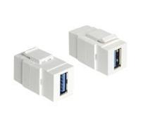 Delock Modulo Keystone USB 3.0 A femmina USB 3.0 A femmina bianco