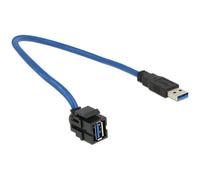 Delock Modulo Keystone USB 3.0 A Maschio / Femmina 250° con Cavo