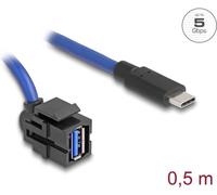 Delock Modulo Keystone USB 5 Gbps A femmina a USB Type-C maschio con cavo