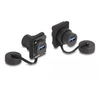 DeLOCK Modulo Type-D USB 3.2 Gen 1 Femmina a USB 3.2 Gen 1 Femmina con Coperchio di Protezione IP67 Anti Polvere e Acqua Marca