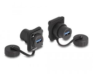 DeLOCK Modulo Type-D USB 3.2 Gen 1 Femmina a USB 3.2 Gen 1 Femmina con Coperchio di Protezione IP67 Anti Polvere e Acqua Marca