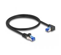 DELOCK Network cable RJ45 Cat.6A S/FTP straight/right angled 0.5 m black brand