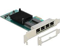 DeLock Scheda di rete PCIe x1 Intel i350 4 porte RJ45 Gigabit V2.1 Nuovo