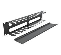 Delock Pannello di gestione dei cavi da 19? con 4 aperture 2U nero 66553