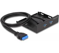 Delock Pannello frontale 3,5" 2 x USB 3.0 nero (presa post) NEW