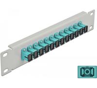 Delock Pannello patch in fibra ottica da 10" 12 porte SC Simplex aqua 1 U grigio
