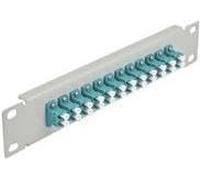 Delock Pannello patch in fibra ottica da 12 porte, LC Duplex Aqua 1 U, grigio