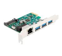 DELOCK 90105 - Scheda di rete, PCIe, Gigabit Ethernet, 1x RJ45, 3x USB