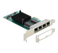 DeLock Scheda di rete PCIe x1 Intel i350 4 porte RJ45 Gigabit V2.1 Nuovo